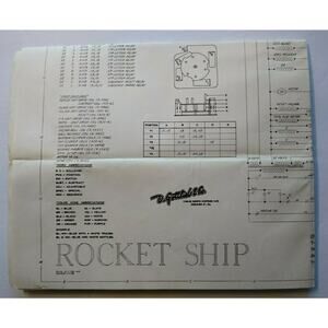 Rocket Ship 1958 Pinball Machine Game Repair Schematic Wiring Diagram Original